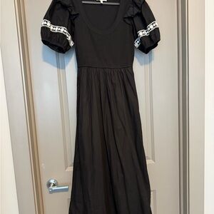 Cleobella Black Long Sleeve Dress with White Accents